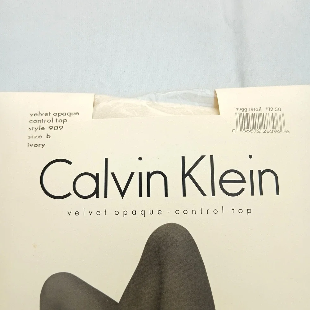 NWT Calvin Klein 2 Pair Opaque Control Top Pantyhose White Bridal Size B‎